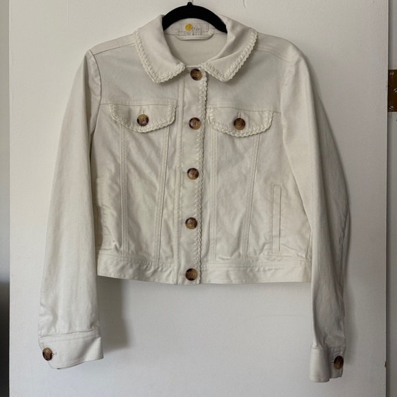 Boden White Denim Jacket Women’s Size 8 - Picture 2 of 11